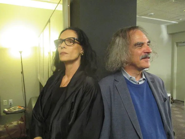 Eugène Green with Kleber Mendonça Filho's Aquarius star Sônia Braga